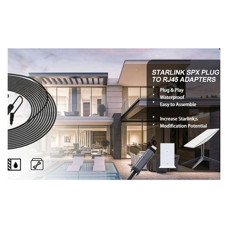 Штекер SPX к адаптеру RJ45 для Starlink 1200 Мбит/с IP68