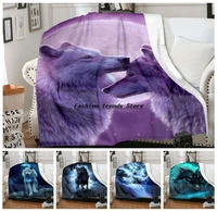 wolf blanket print flannel souvenier blankets for sofa chair bed blankets dropshipping
