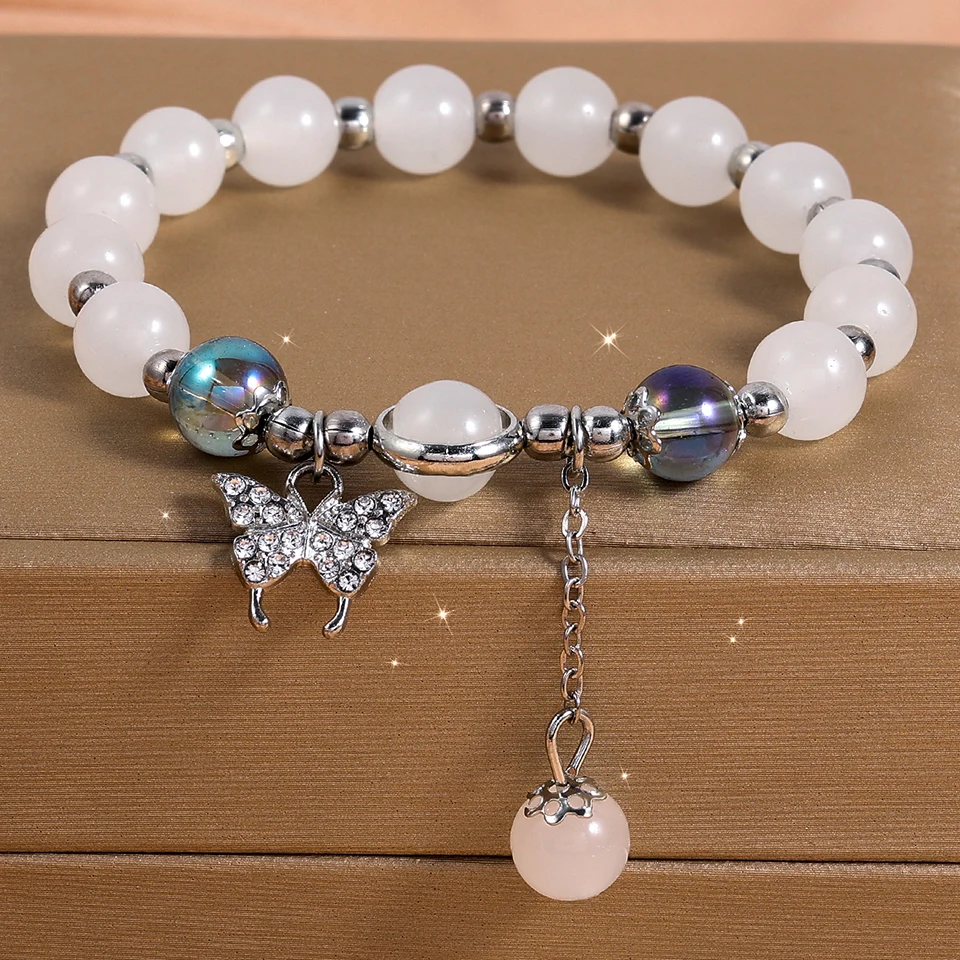 Новинка 2024 браслет FEEHOW с бусинами в виде ледяных трещин для женщин блестящий