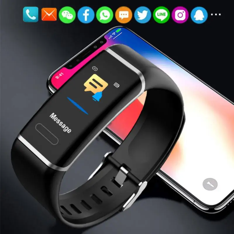 

CT6 Smart Breslet For Apple Huawei Xiaomi Waterproof Pressur Monitor Fitness Sports Bracelets Multifunctional Touch Screen