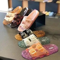 mrco jelly shoes hot buckle flat beach jelly slippers bow slides summer beach shoes woman slippers flat heels flip flops sandals