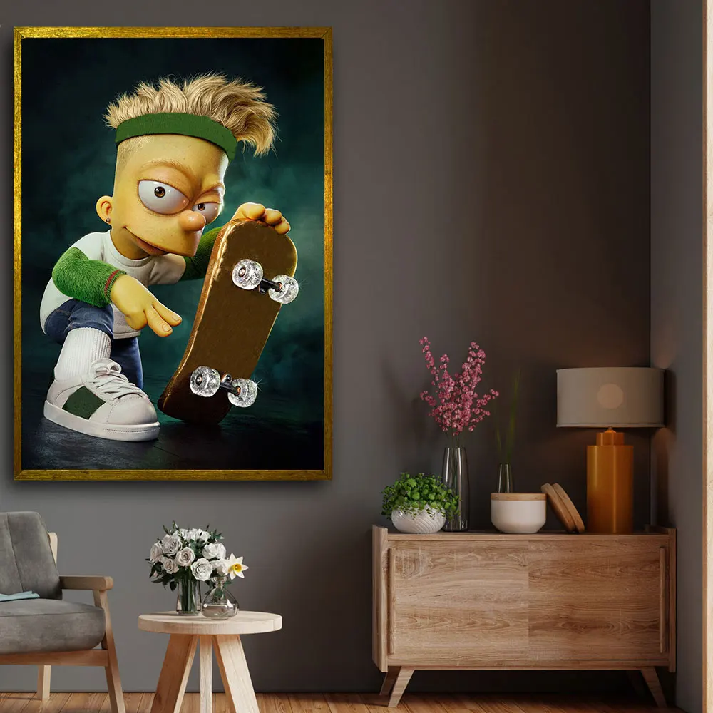 Модные тренды Disney Симпсоны искусство на холсте Настенная картина домашний декор