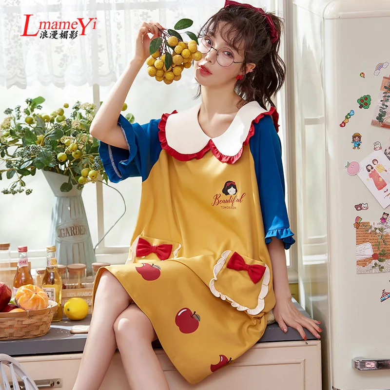 Summer Womens Princess Dress White Sleeveless Sleepshirts Vintage Lady Girls Nightgowns Nightdress Royal Style Pajamas Sleepwear