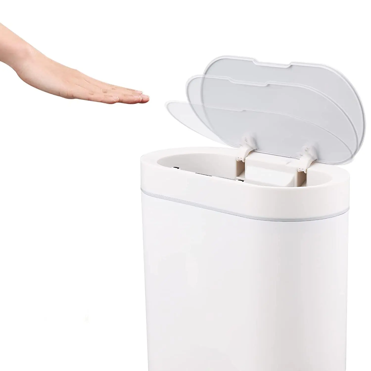 

Bathroom Trash Cans 2.5 Gallon Motion Sensor Trash Can With Lids Automatic Garbage Bin For Bathrooms Slim Plastic Narrow Bedroom