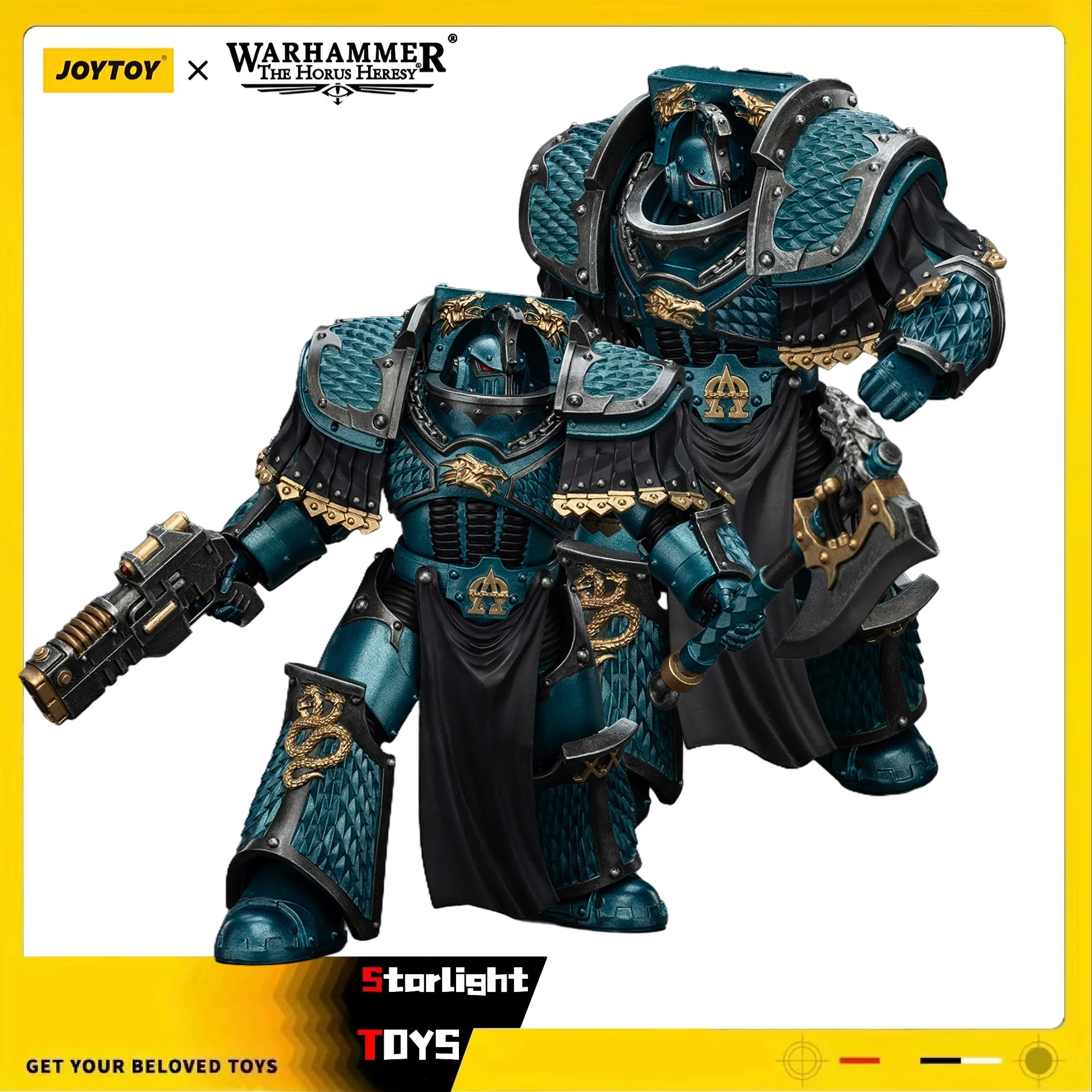 Фото Фигурка JOYTOY Warhammer 40K Alpha Legion Lernaean Terminator с конверсионной пушкой-лучеметом, масштаб 1/18, высота 12,5 см, игрушка №1