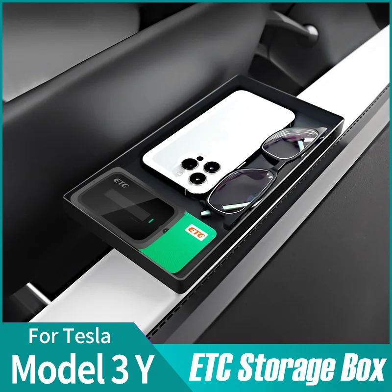 

For tesla 2021 model 3 y car screen magnetic rear storage box hide storage tray fabric box interior decoration accessories