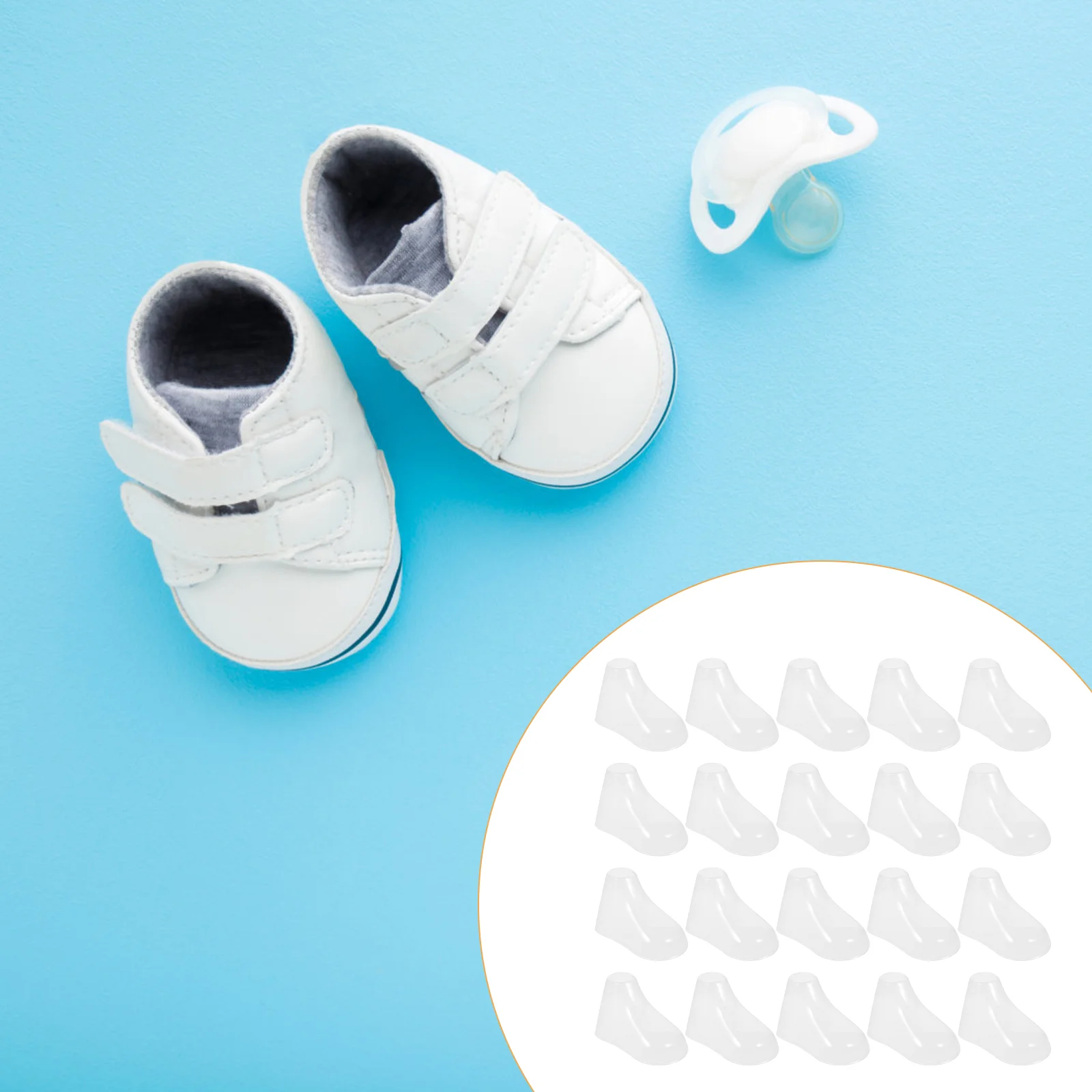 

40 Pcs Clear Plastic Shoe Tree Human Body Model Children Shoes Display Stands Socks Filler Feet Mannequin Baby Holder