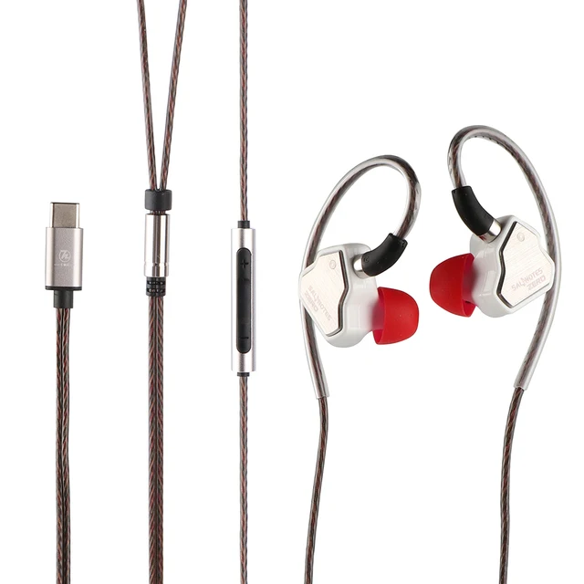 Наушники Salnotes Zero HiFi Динамический драйвер 10 мм IEM металлическая композитная