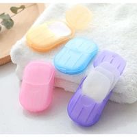 20pcs natural colorful plastic case packaging mini paper soap cheap paper soap for hotel and hiking camping gear