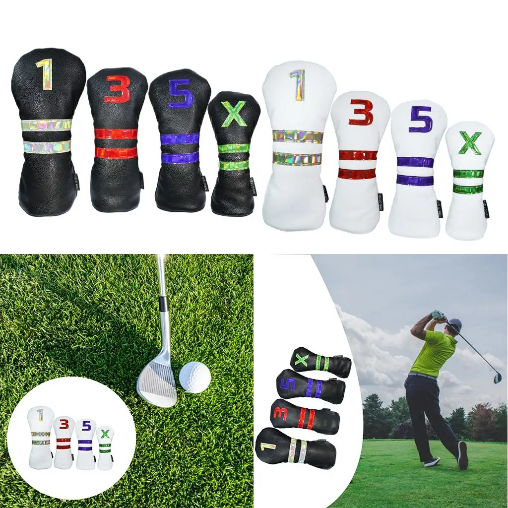 Чехлы для гольфа и лес из 4 предметов — кожаный головной убор премиум-класса