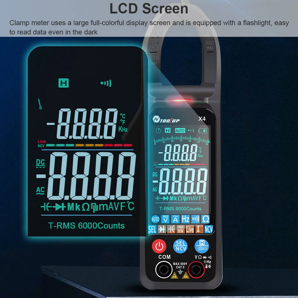 Цифровой мультиметр с большим экраном переменного тока умный автоматический