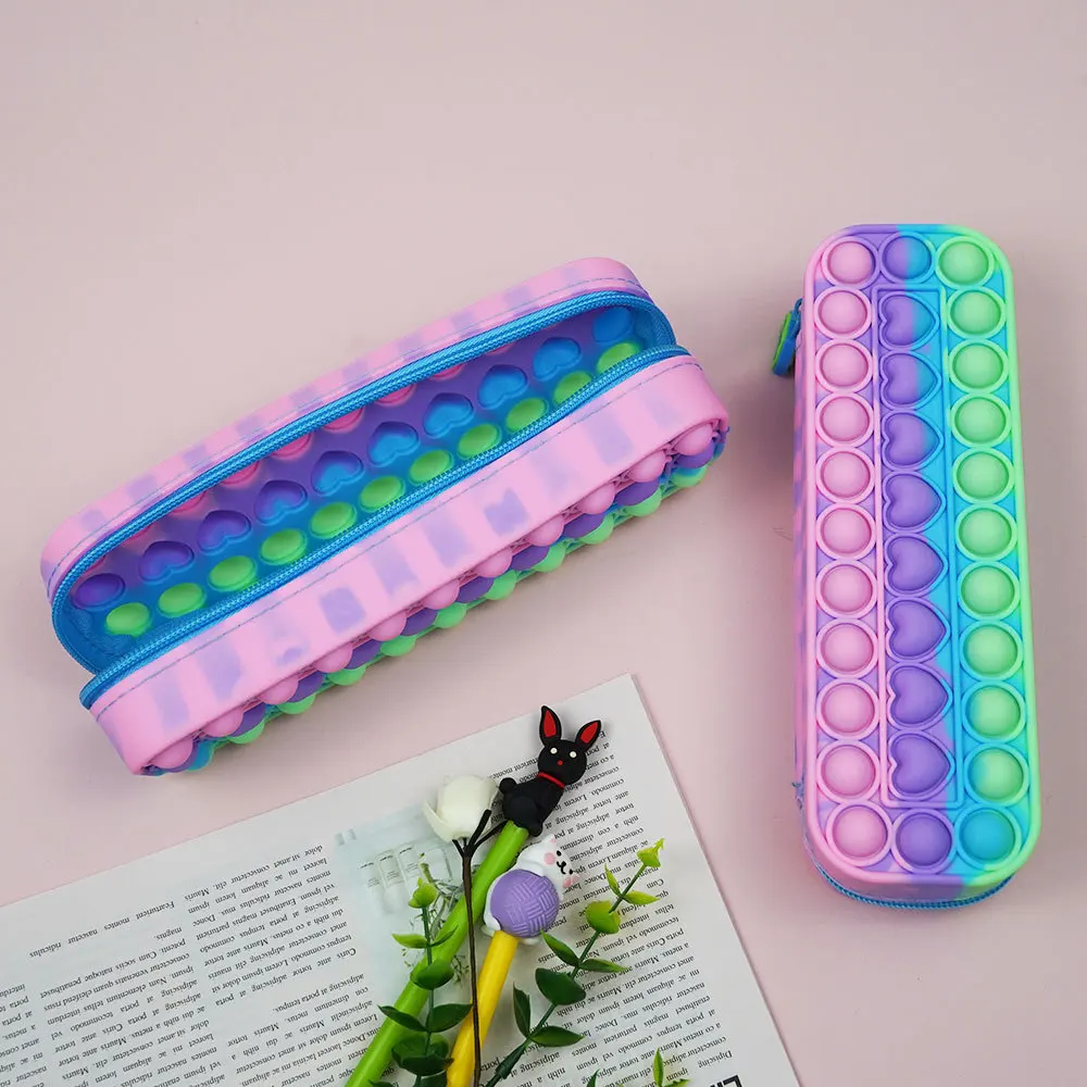 Case Multi-color Bubble Le Silicone Large Capacity Storage Stationery Supplies Stationery Wholesale
