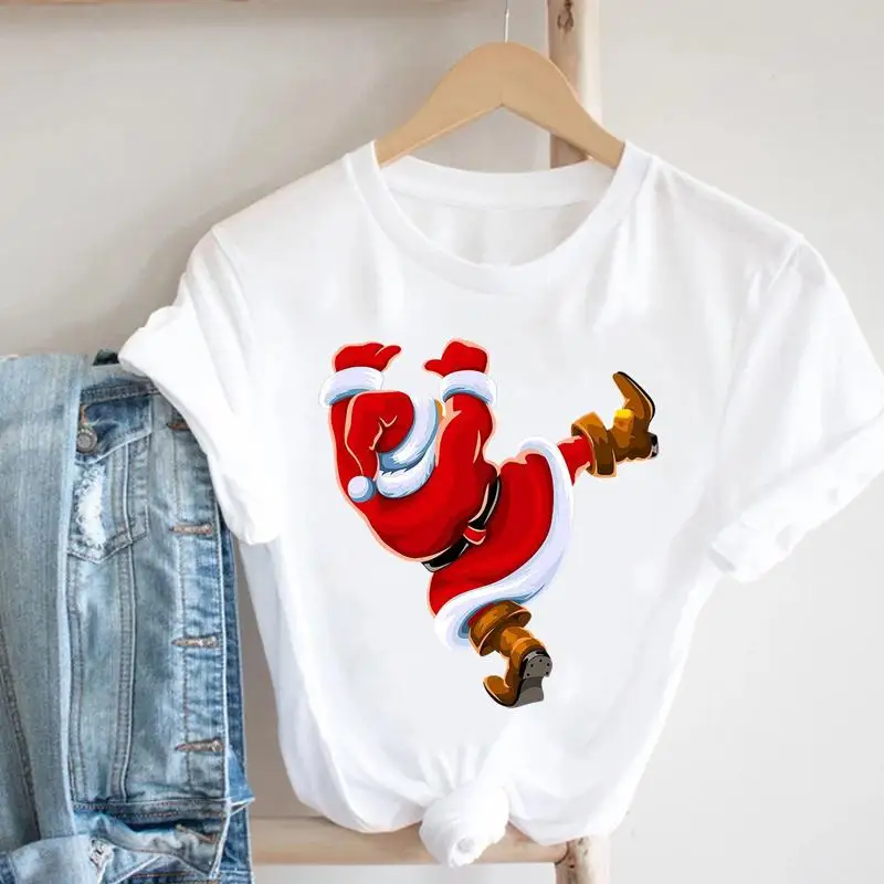 

Женская Праздничная футболка в стиле 90-х с рождественским и новогодним принтом