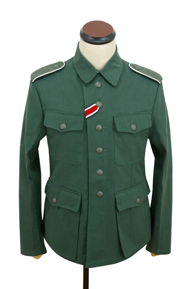 

GUHA-008 WWII German M42 heer summer HBT reed green field tunic
