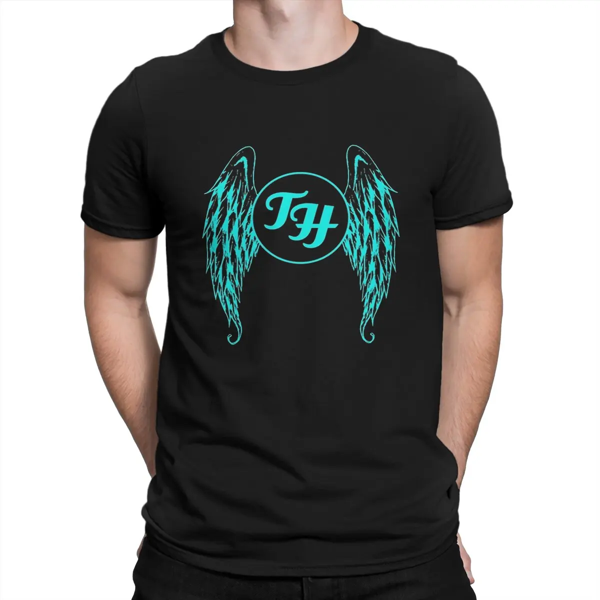 

Men's Wings T Shirt Foo Band Fighters Cotton Tops Casual Short Sleeve Round Neck Tees Gift Idea T-Shirt