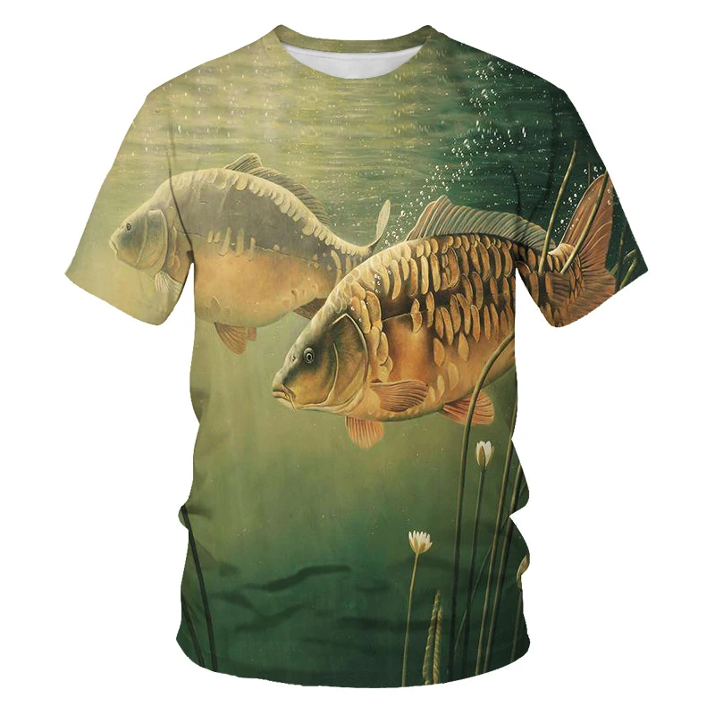 

Beautiful Carp Fishing 3D All Over Print men t shirt Harajuku Fashion Short sleeve shirt summer streetwear Unisex tshirt
