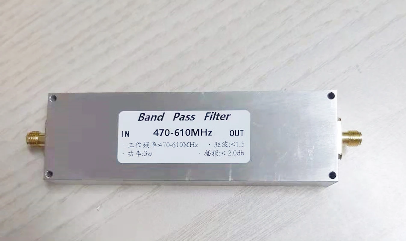 

470MHz-610MHz Band Pass Filter BPF Receiver Anti-jamming Improve Selectivity