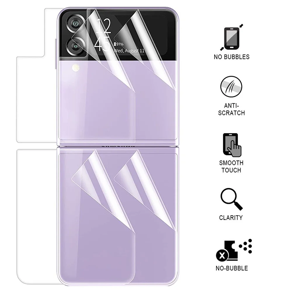 Front Back Screen Protector For Galaxy Z Flip 3 5G Matte Transparent Protective Film on For Samsung Galaxy Z Flip3 Full Protect