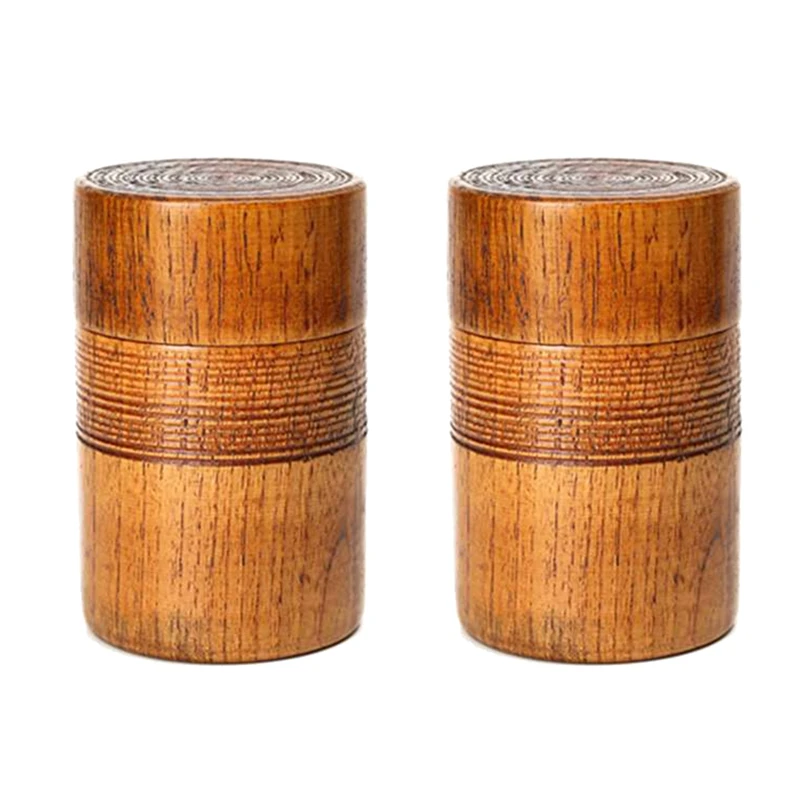 

Деревянная искусственная портативная дорожная банка для хранения чая, конфет, орехов, герметичная банка, 2 шт.