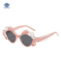teenyoun new shades sunglasses polygonal water chestnut multicolor retro sunglasses female cat eye sun glasses women