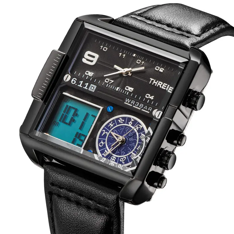 

6.11 Top Brand Watches Mens Fashion Business Waterproof Dual Time Year Display Calendar Watches Gift for Father's day 2022