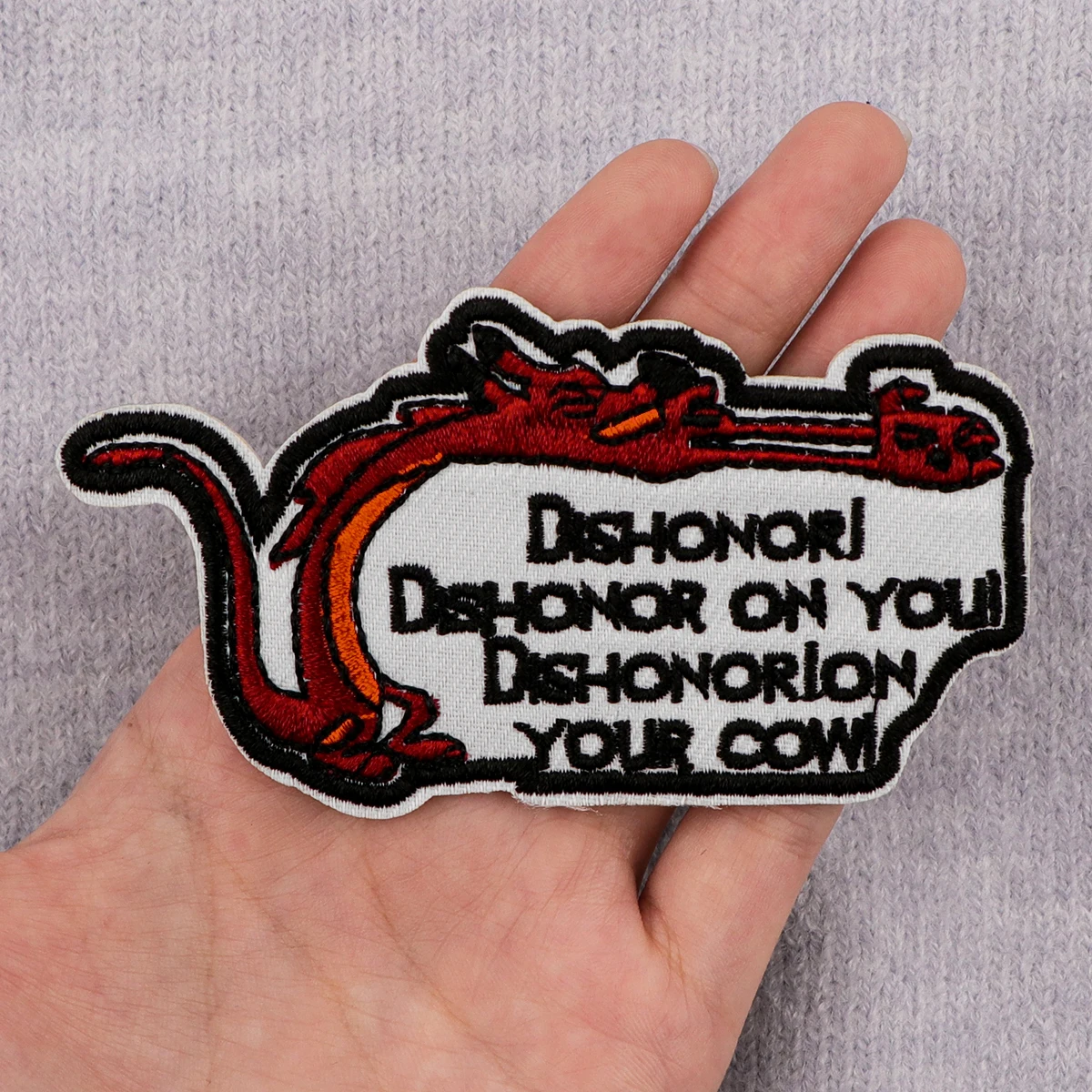 Нашивка с вышивкой дракона Mushu забавные цитаты железные нашивки для одежды