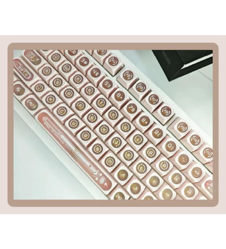 Фото Прозрачные кейкапы Pink Opal Max Personality для Wooting Bee Step, совместимые с клавиатурами Ace68, 87-клавишными и 108-клавишными моделями. №5