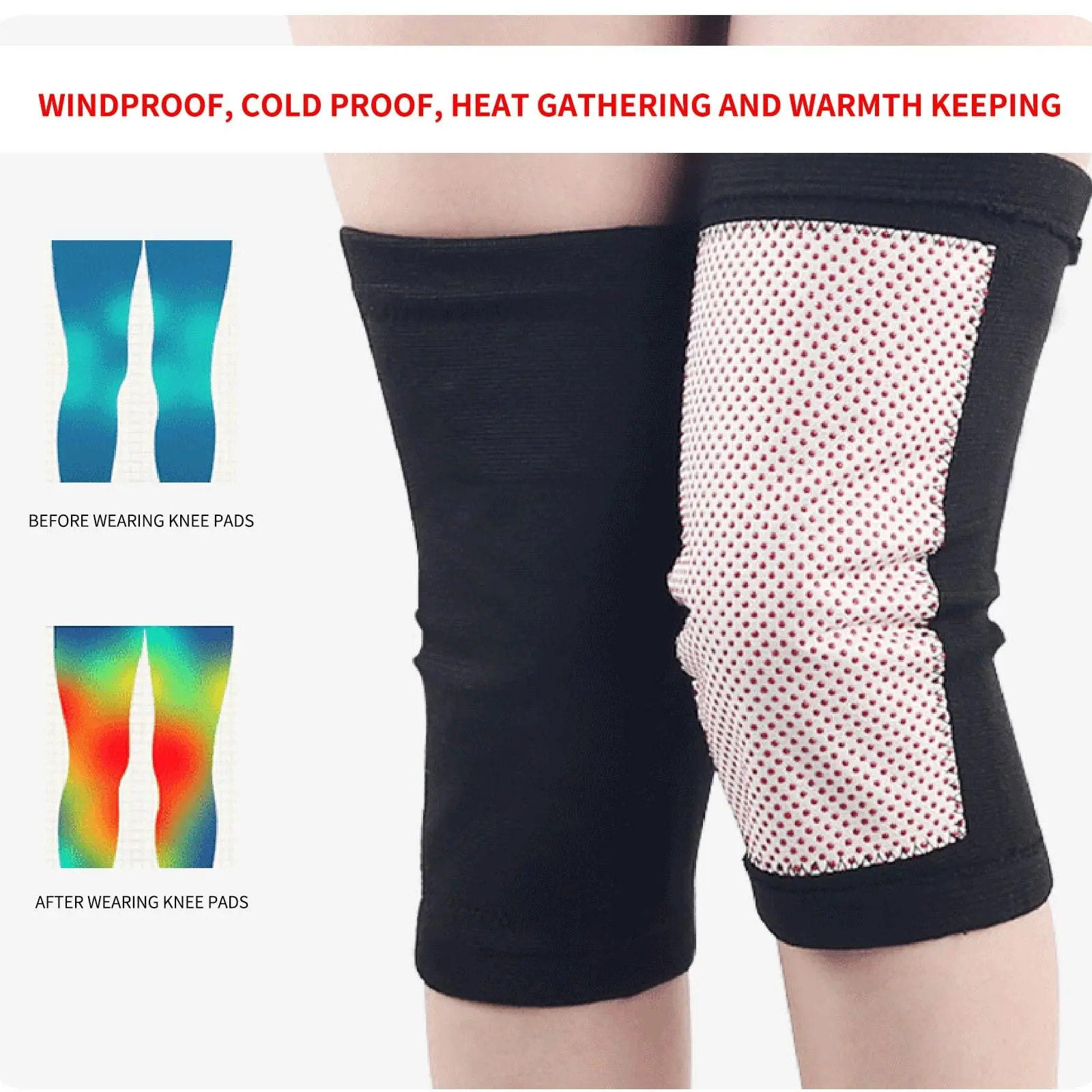 

Outdoor Warm Knee Pads Winter Cold Knee Pads Joint Thermal Knee Pads Self-Collecting Knee Pads Adjustable Compression Knee Pads