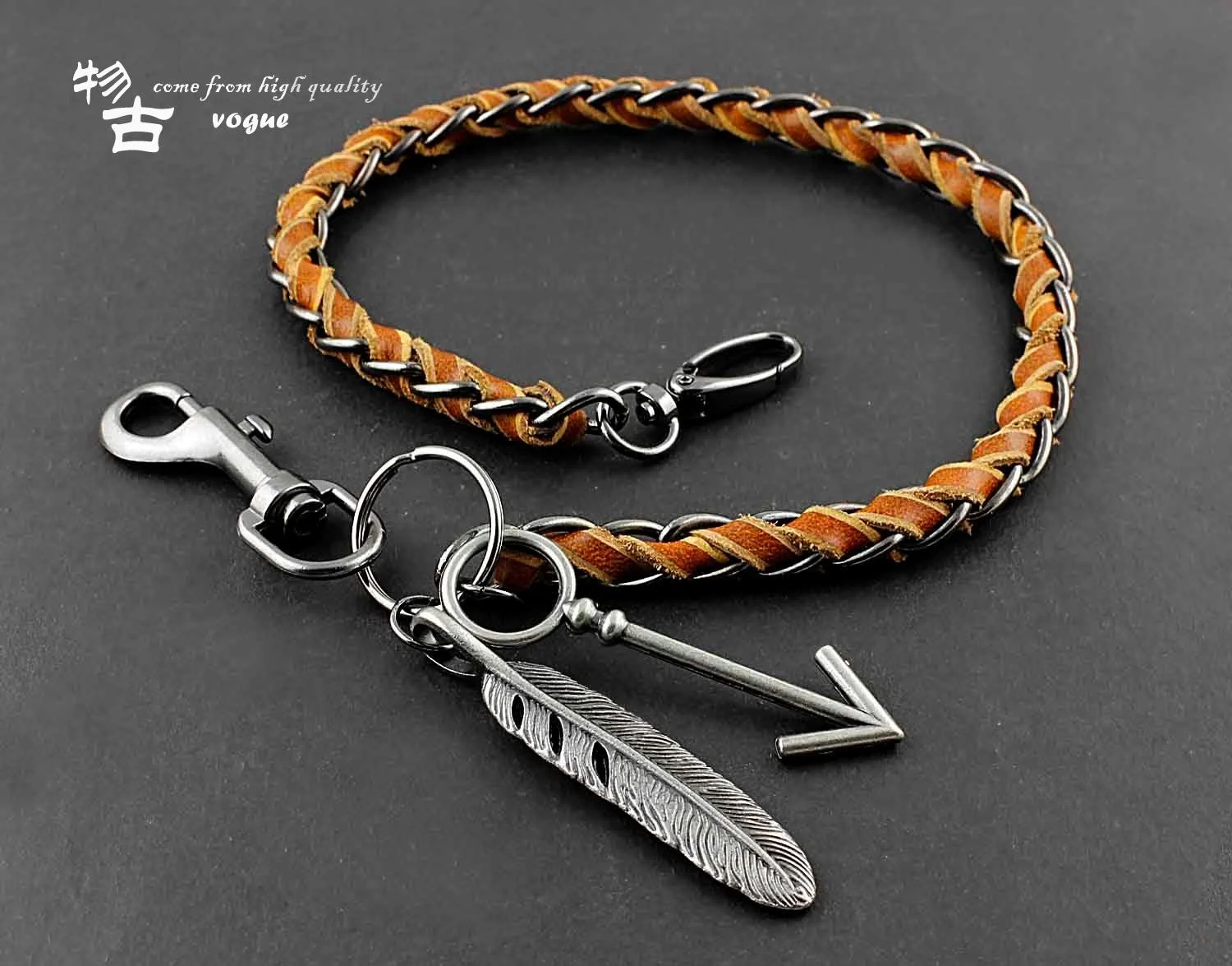 

Мужской кожаный брелок-цепочка для ключей