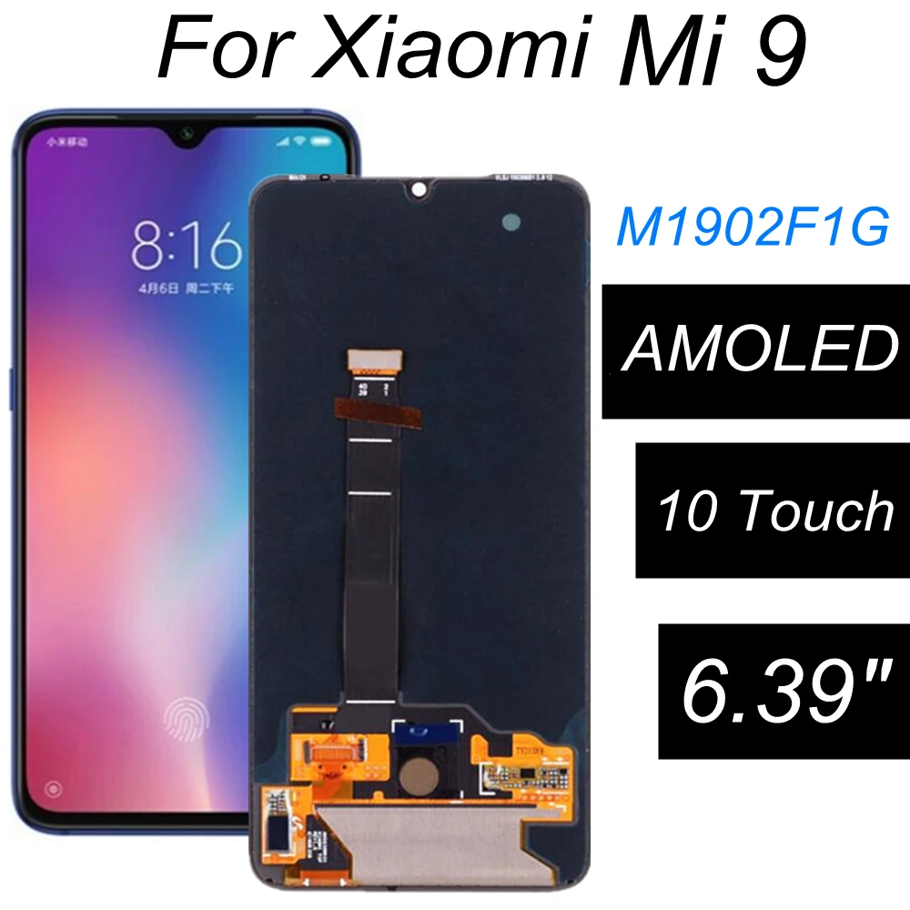 AMOLED для Xiaomi Mi 9 ЖК-дисплей преобразователь сенсорного экрана в сборе замена Mi9