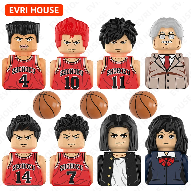 Аниме Slamdunk Мини фигурки героев мультфильмов ханамичи сакураги каэд рукава Haruko Akagi Кирпичи игрушки для детей