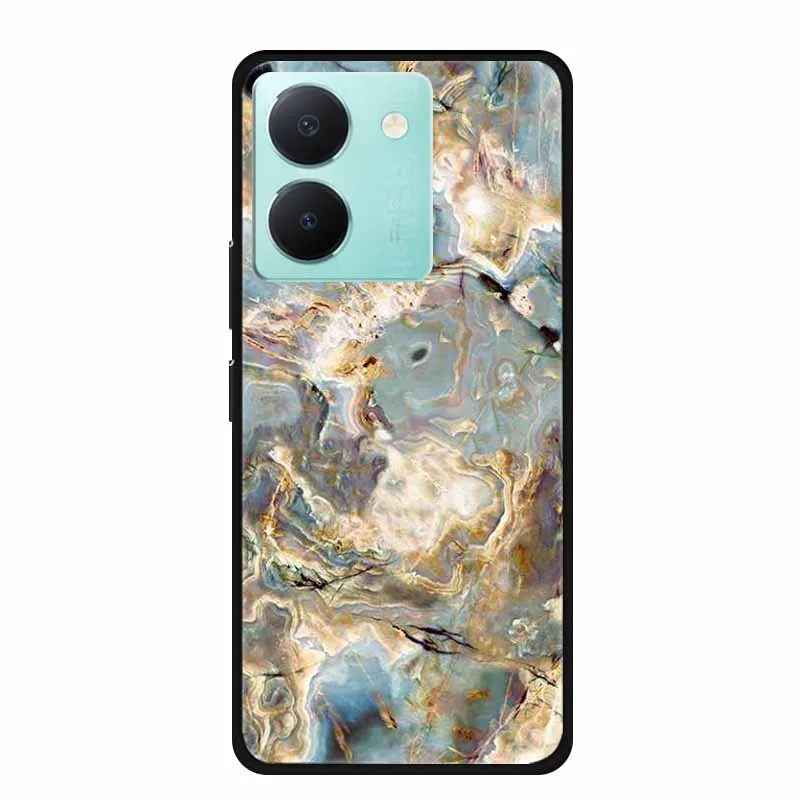 Мягкий модный ЧЕХОЛ ДЛЯ Vivo Y27s 4G чехол силиконовые чехлы из ТПУ с деревянным