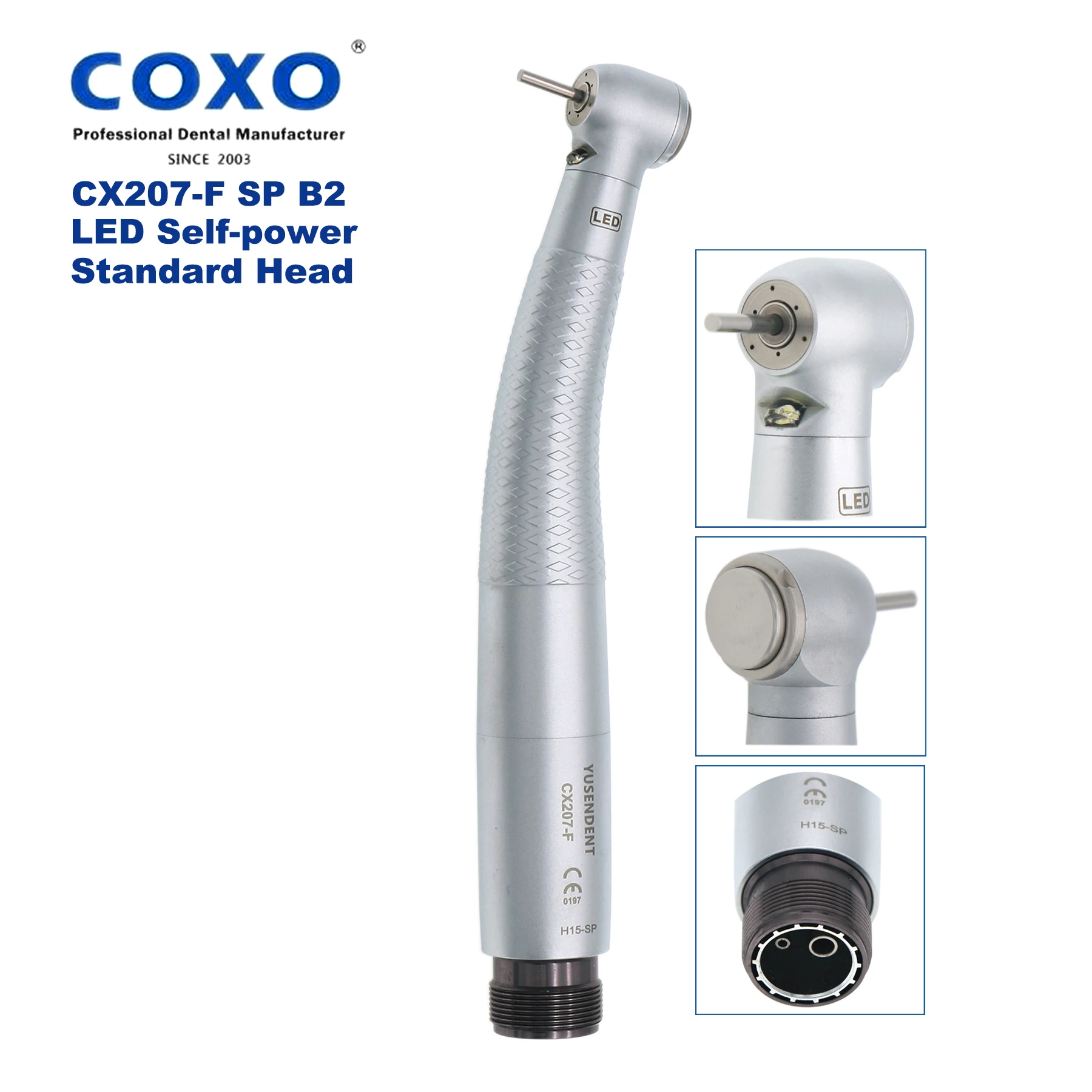 

NSK PANA MAX Type COXO YUSENDENT Dental Standard Head LED E Generator Self Power High Speed Air Turbine Handpiece CX207-F 2Holes