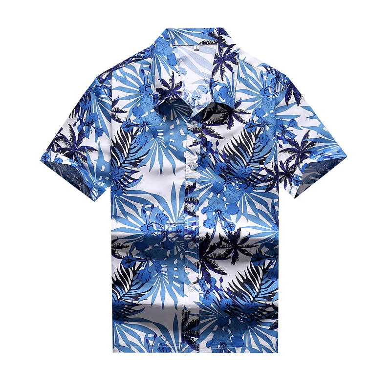 

Hawaiian Summer Dress Men's Shirt Loose Colorful Printed Short Sleeve Plus Size 5XL Brand Beach Clothes Floral Aloha Shirts