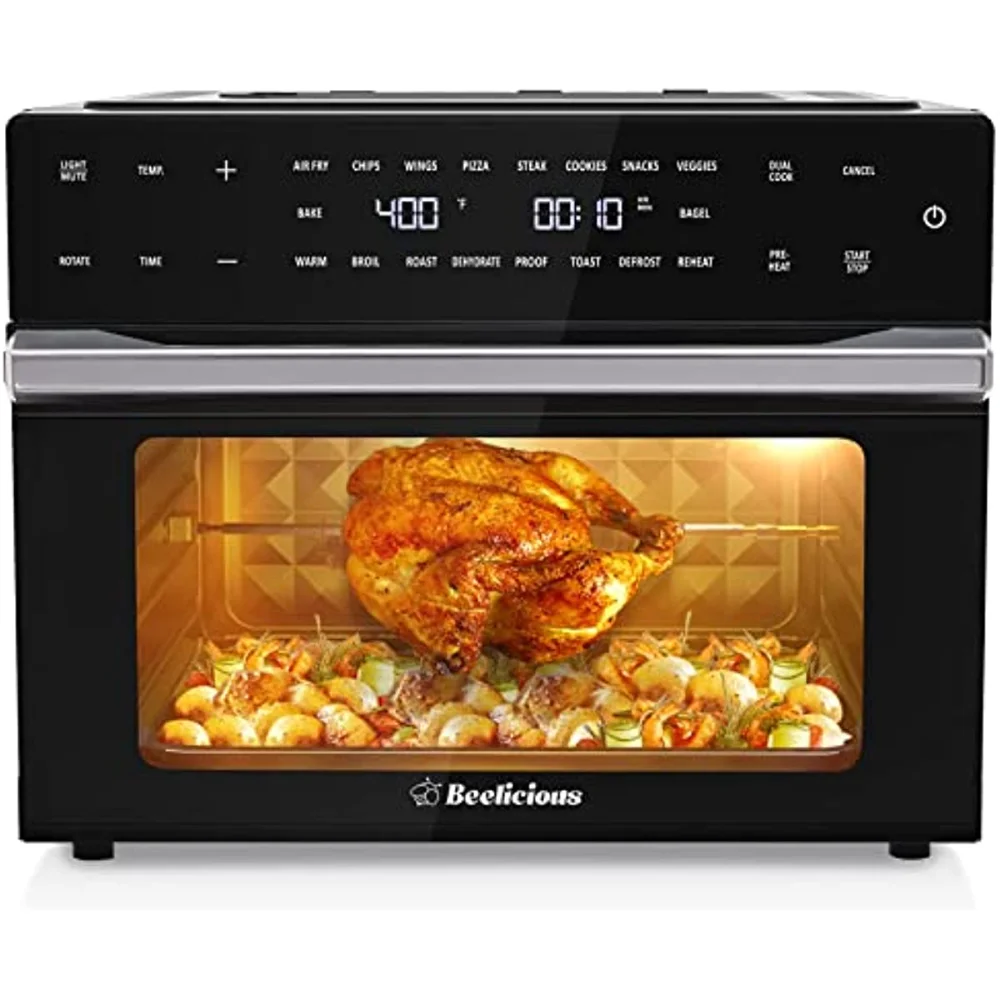 

Beelicious 32QT Extra Large Air Fryer, 9-In-1 Air Fryer Toaster Oven Combo Rotisserie and Dehydrator,Digital Convection Oven