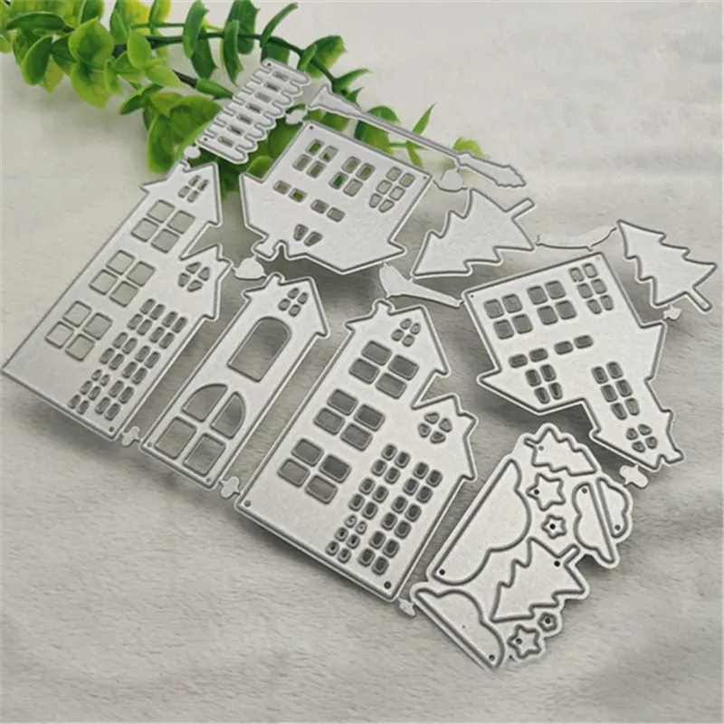 

City Building Shape Decor Greeting Card Metal Cutting Dies Stencil DIY Scrapbook Paper Photo Album Craft Template Dies