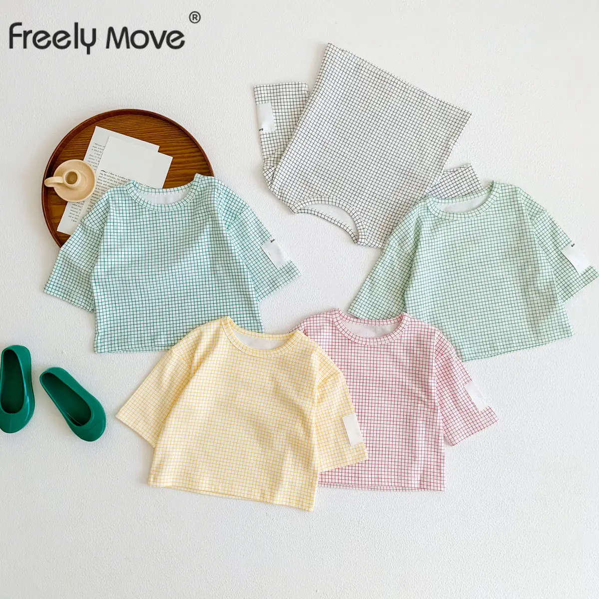 Freely Move Long Sleeves Kids Children T Shirt Boys Girls Toddler Infant Baby Clothing T-Shirts Tops Tees Shirt Children Clothes