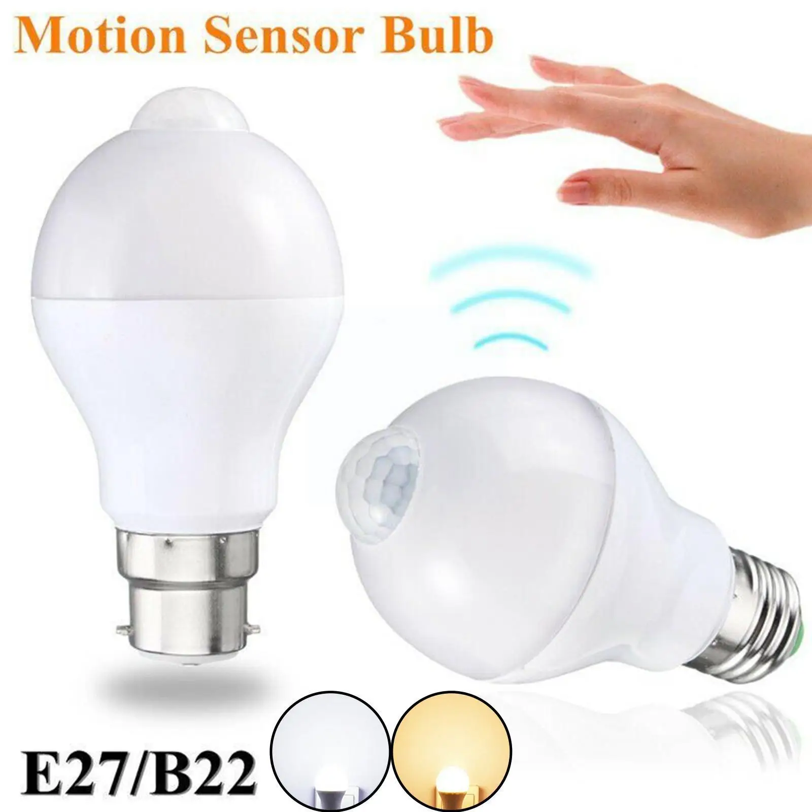 

12W Led Bulb E27 B22 Smart LED Nights Lamp With PIR Motion Sensor AC 85-265V Light Bulbs For Stair Hallway Outdoor Porch Ga