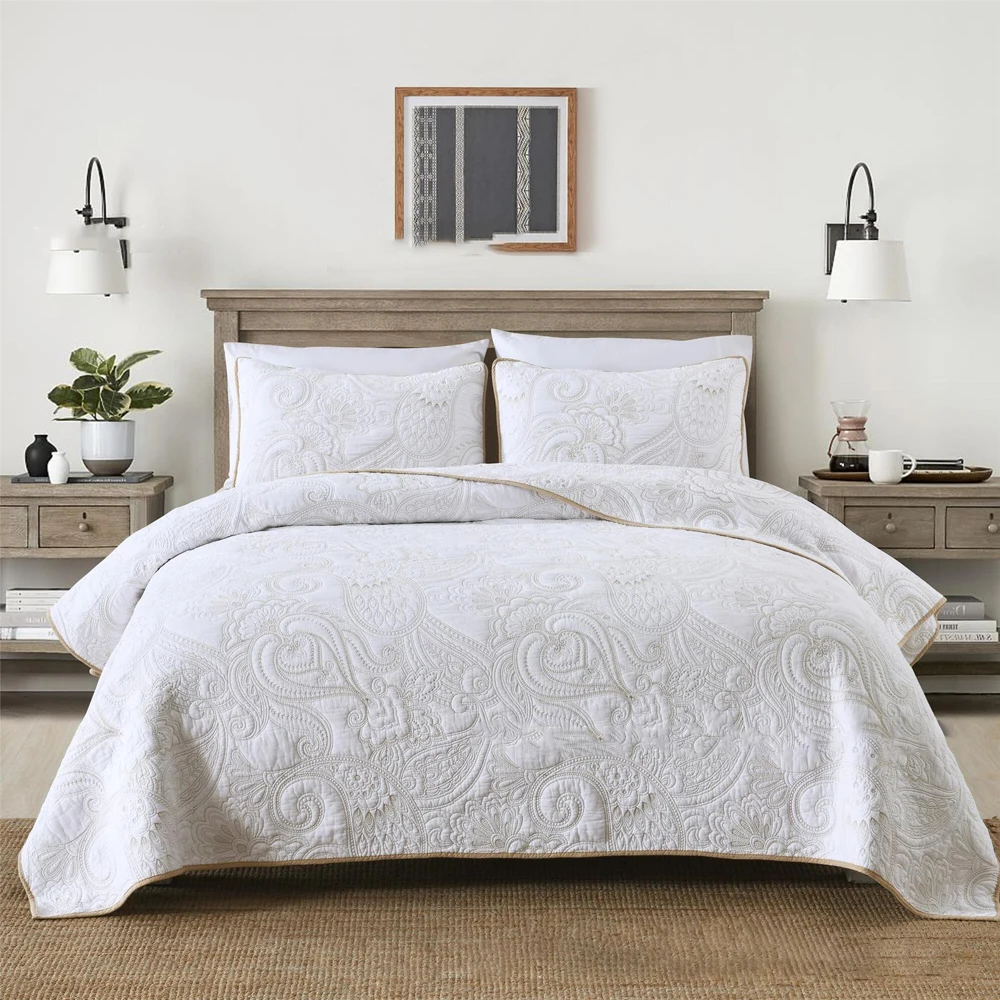 3 шт. хлопковое покрывало для кровати в клетку