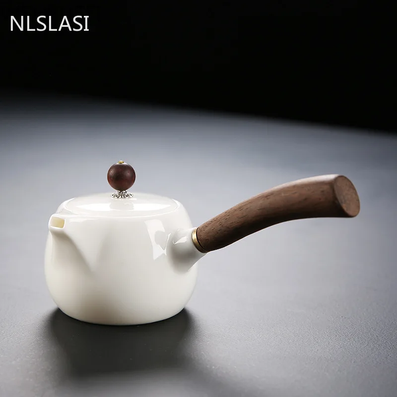 Заварочный чайник NLSLASI ручной работы белый фарфоровый чайный набор с деревянной