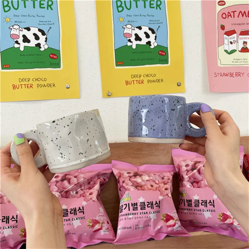 

Креативная кружка ручной работы с брызгами, керамическая чашка, чашка для воды в скандинавском стиле, кружка, чашка для завтрака, молока, коф...