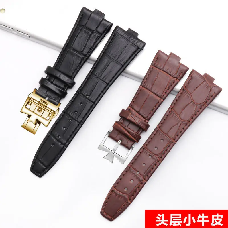 high-end Genuine leather strap is suitable for Vacheron Constantin OVERSEAS Series 4500V 5500V P47040 stainless steel buckle