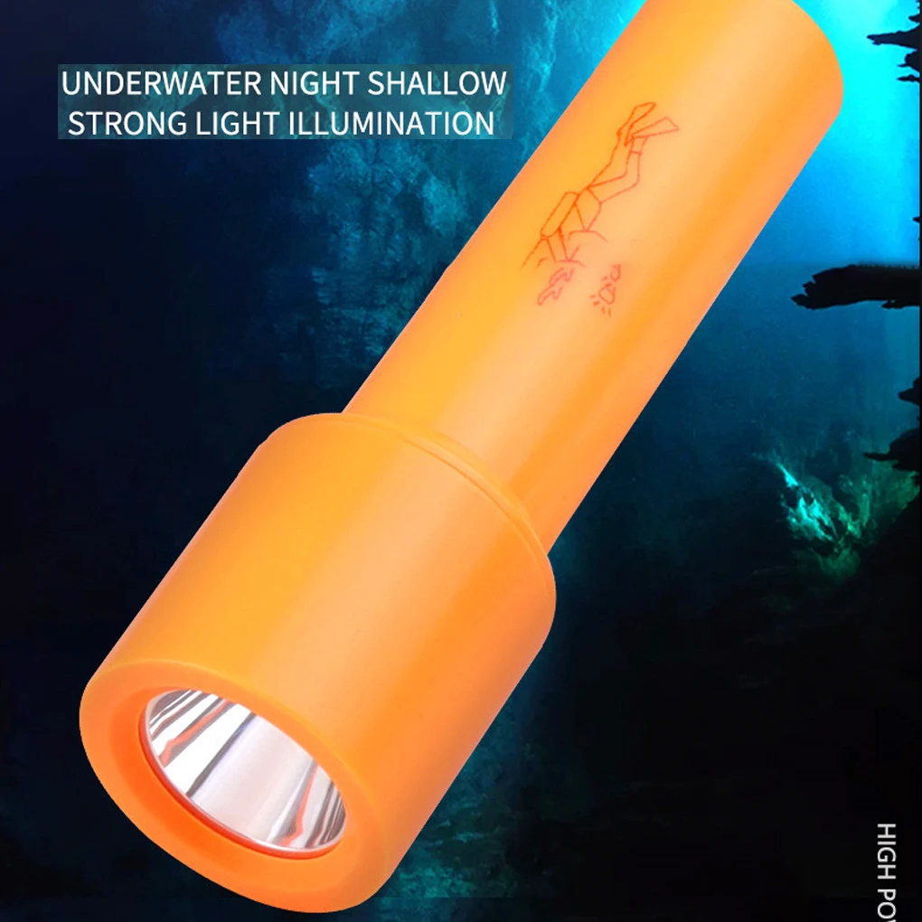 

Фонарик для дайвинга T6, водонепроницаемый прочный Подводный фонарь, поворотный переключатель, сильный свет, наружное освещение, для пеших п...