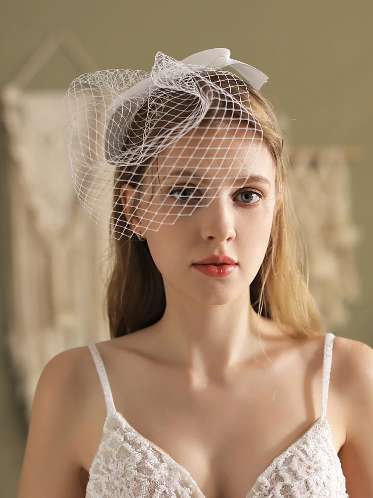 

Birdcage Veil Wedding Blusher Veils White Black Fascinators Bridal Face Veil Bride Headband Party Bachelorette Hair Accessories