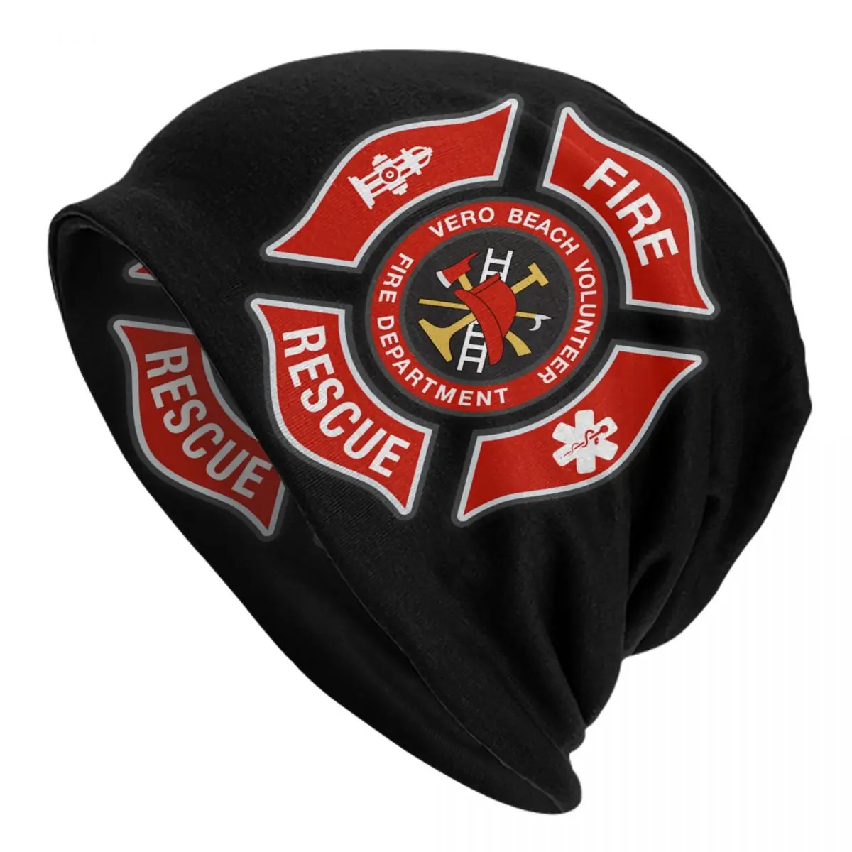 Fire Rescue Firefighter Bonnet Beanie Knitted Hat Men Women Hip Hop Unisex Winter Warm Funny Fireman Skullies Beanies Cap 1