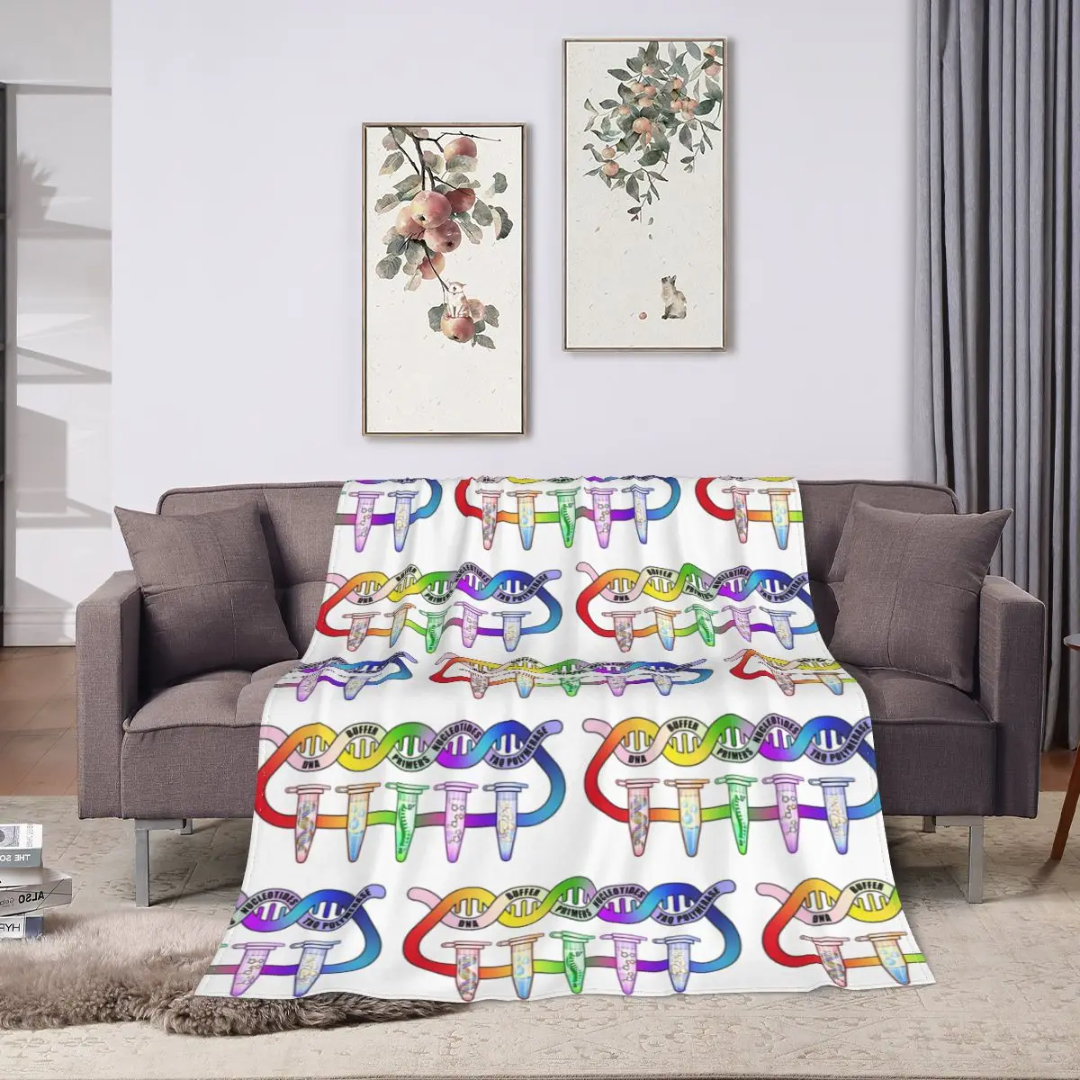 Компоненты цепной реакции полимеразы ПЦР пипетки трубки биология научные одеяла