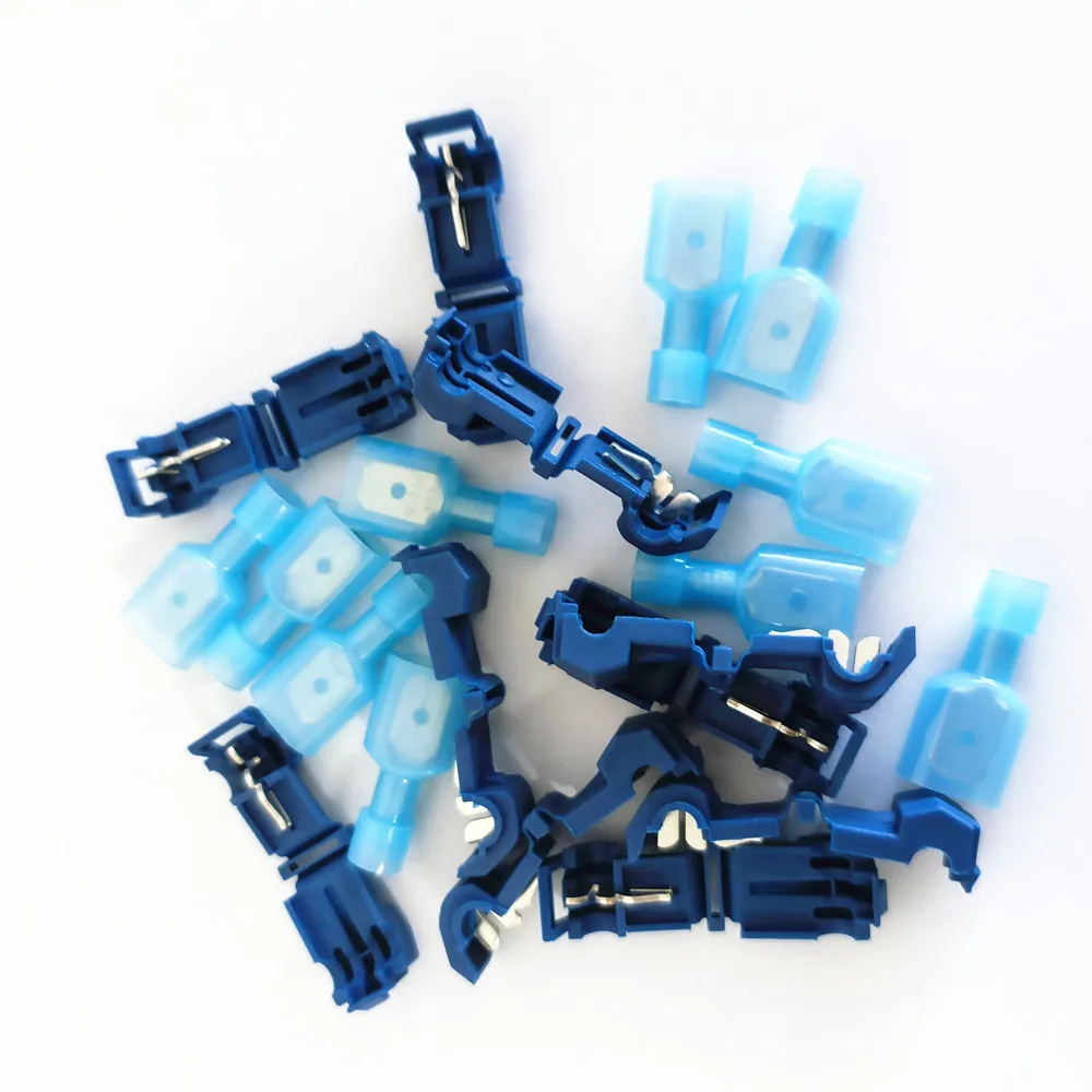 

10pcs/lot L1 Blue T Type 15A Quick Splice Crimp Terminals Wire Cable Convenient Connectors For 1.2-2.5mm Line Drop Shipping