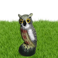 fake owl statue owl decoys to scare birds away realistic owl scarecrows bird deterrents with light and sound bird repellents