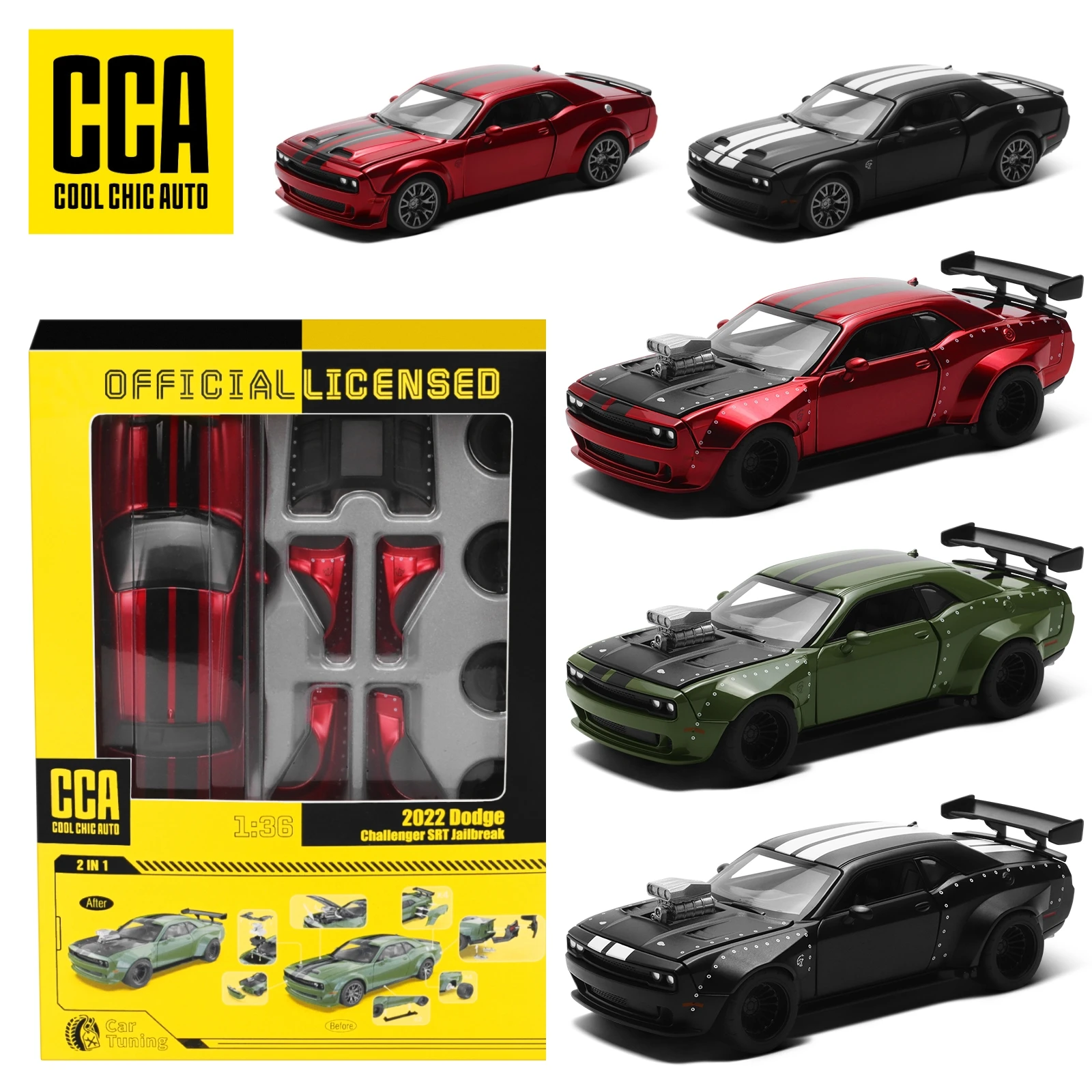 CCA COOL CHIC AUTO 1/36 Dodge Challenger SRT Hellcat Assembled