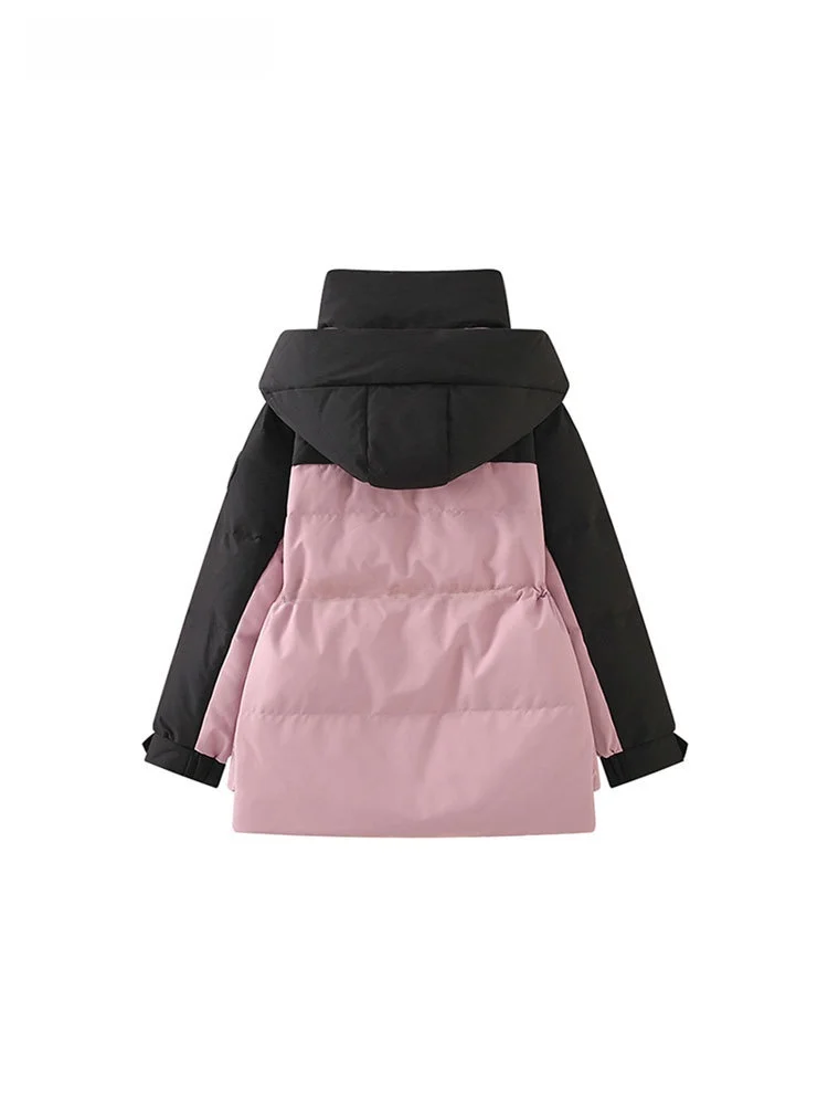 La Chapelle Цветовая куртка женская повседневная свободная на шнурке с утолщенным